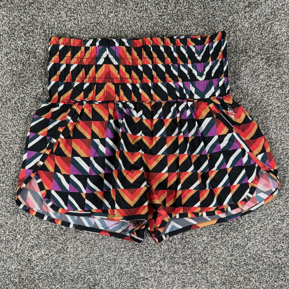 Free People Movement The Way Home Shorts Geometric Chevron Print Small High Rise